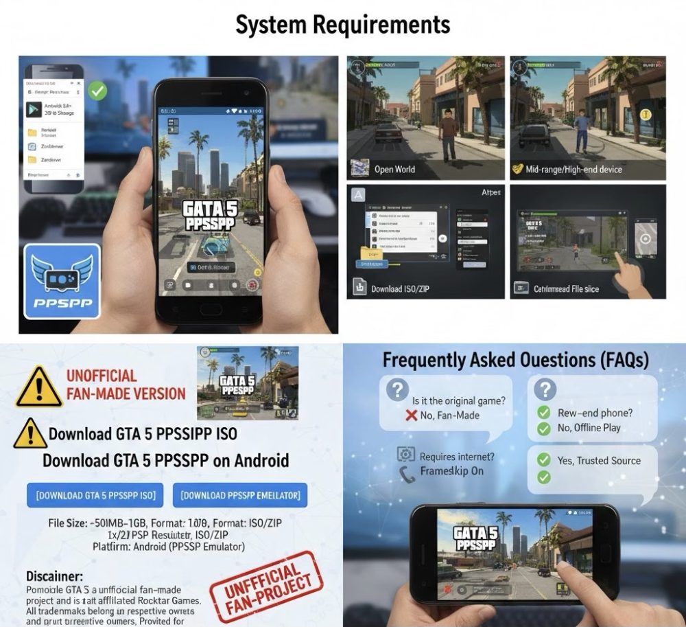 (350mb) GTA 5 PPSSPP Download for Android (Highly Compressed ISO)